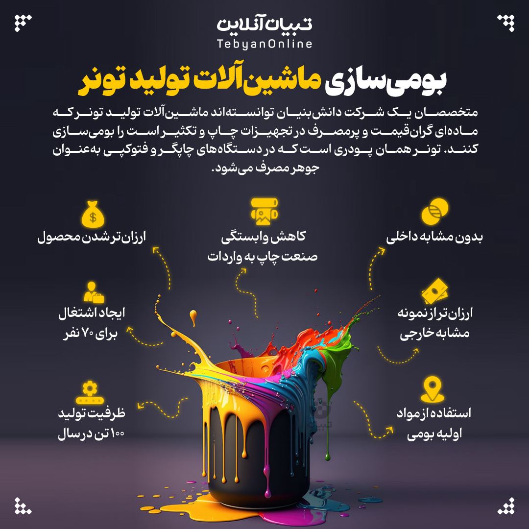 بومی سازی ماشین آلات تولید تونر