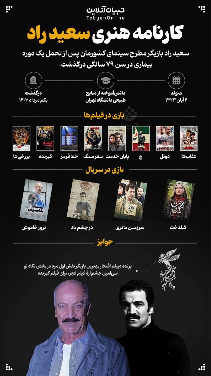 کارنامه هنری سعید راد