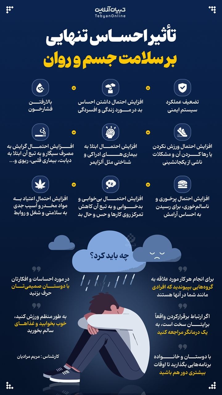 تأثیر احساس تنهایی بر سلامت جسم و روان