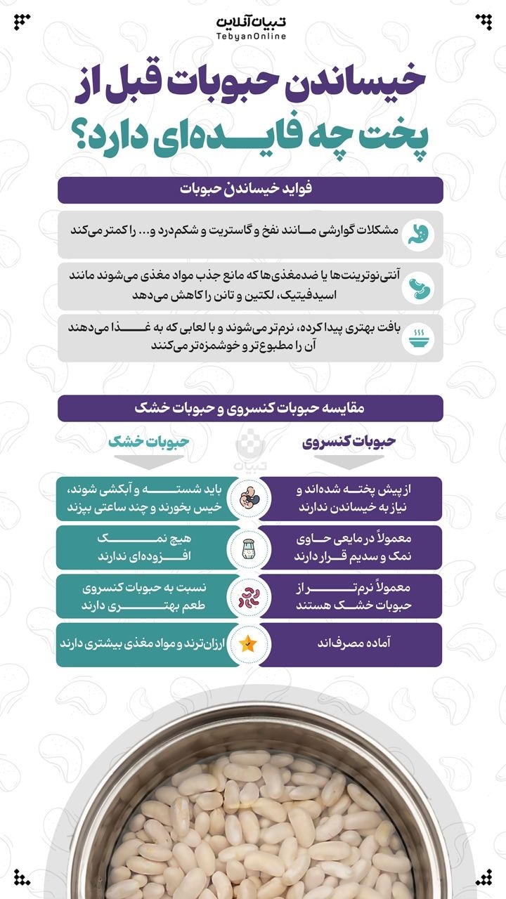 خیساندن حبوبات قبل از پخت چه فایده‌ای دارد؟