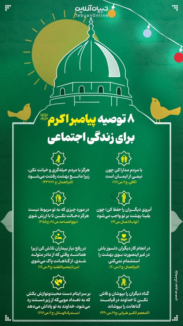 8 توصیه پیامبر اکرم صلی الله علیه وآله برای زندگی اجتماعی