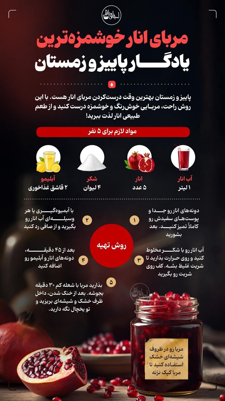 مربای انار خوشمزه‌ترین یادگار پاییز و زمستان