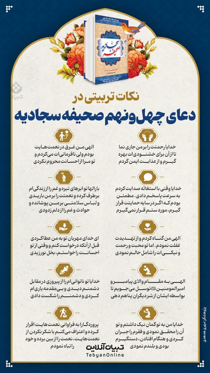 نکات تربیتی در دعای چهل و نهم صحیفه سجادیه نکات تربیتی در دعای چهل و نهم صحیفه سجادیه