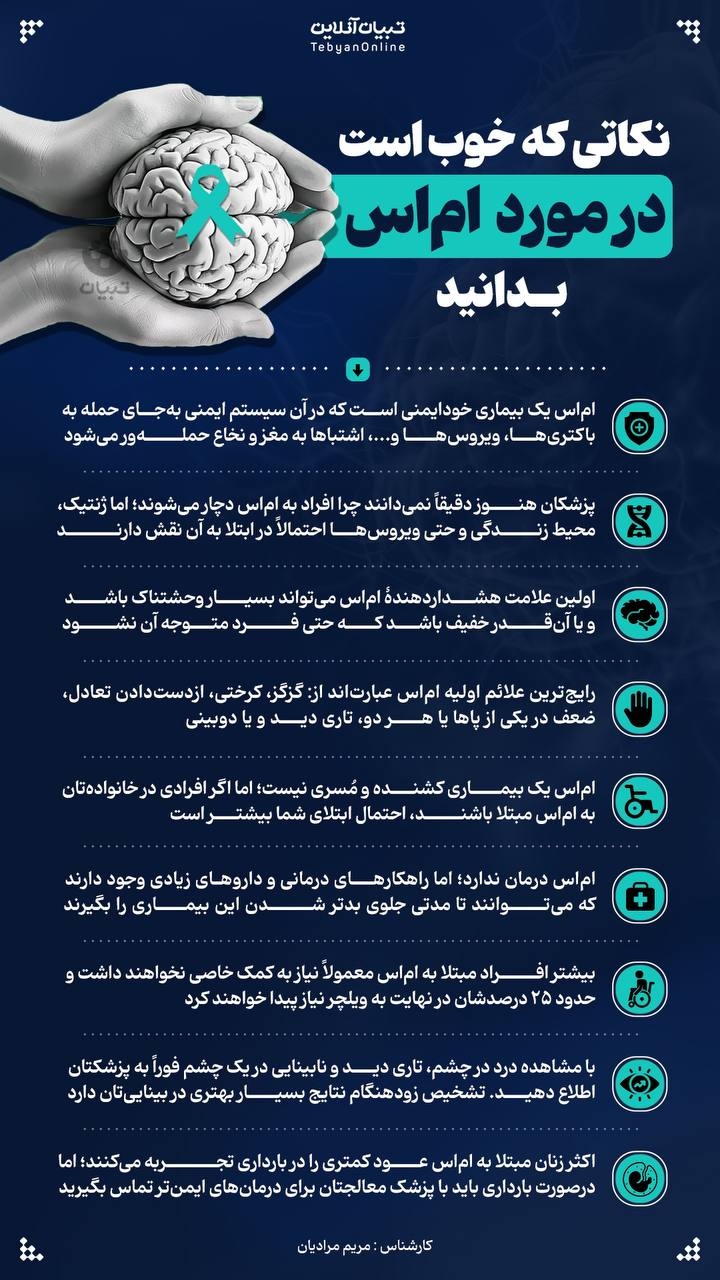 نکاتی که خوب است در مورد ام اس بدانید نکاتی که خوب است در مورد ام اس بدانید