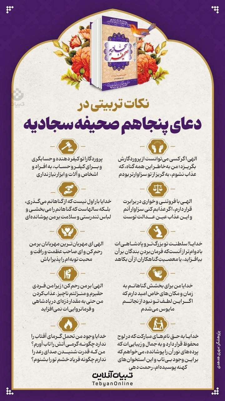 نکات تربیتی در دعای پنجاهم صحیفه سجادیه نکات تربیتی در دعای پنجاهم صحیفه سجادیه