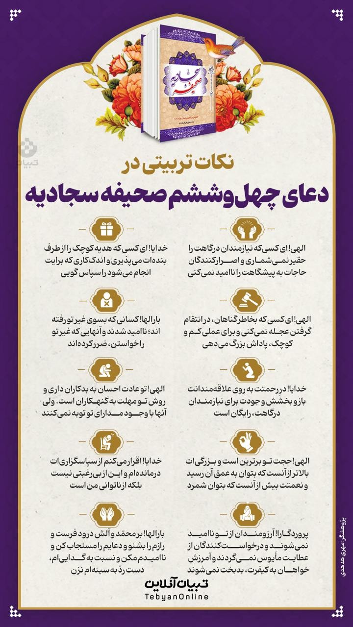 نکات تربیتی در دعای چهلوششم صحیفه سجادیه نکات تربیتی در دعای چهلوششم صحیفه سجادیه