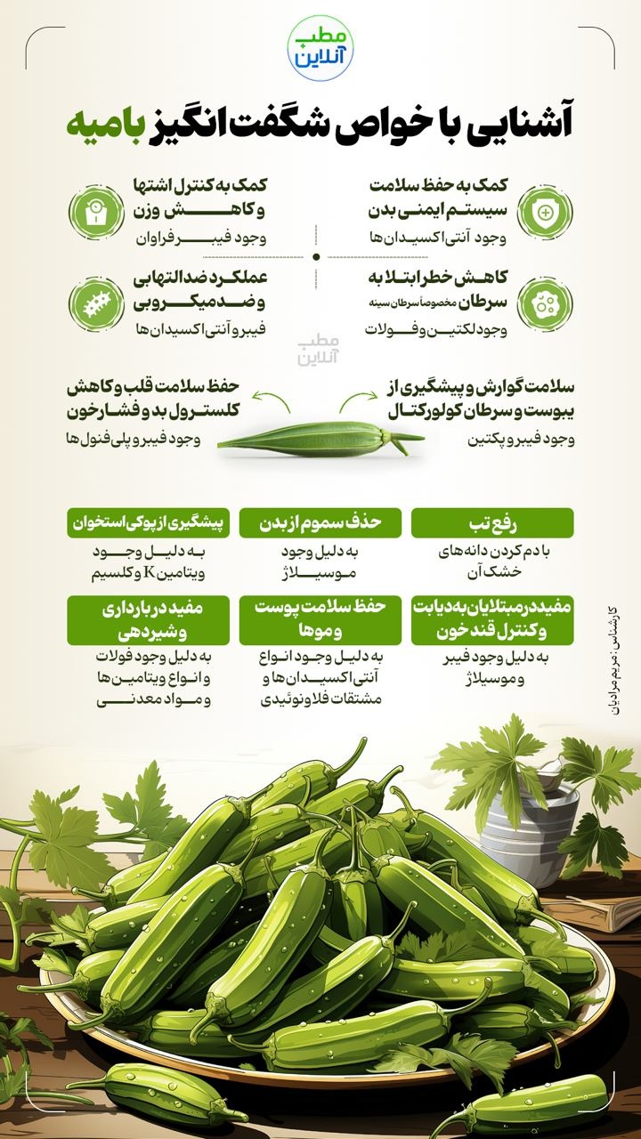 آشنایی با خواص شگفت‌انگیز بامیه