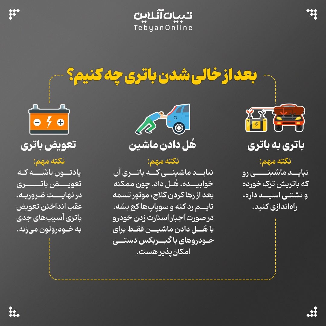 بایدها و نبایدهای خالی شدن باتری ماشین
