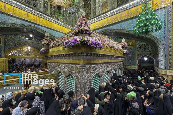 تعویض گل‌های ضریح امام رضا علیه‌السلام