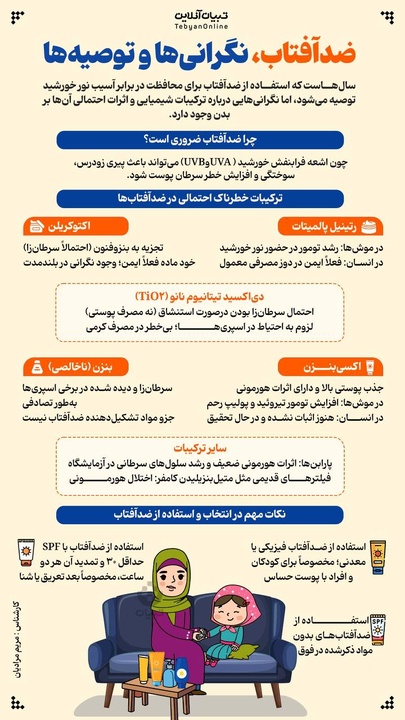 ضدآفتاب، نگرانی‌ها و توصیه‌ها