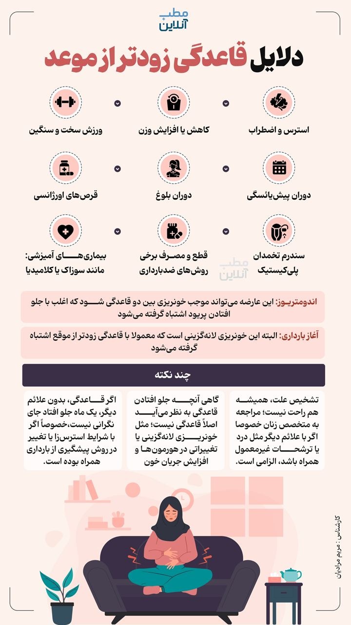 دلایل قاعدگی زودتر از موعد