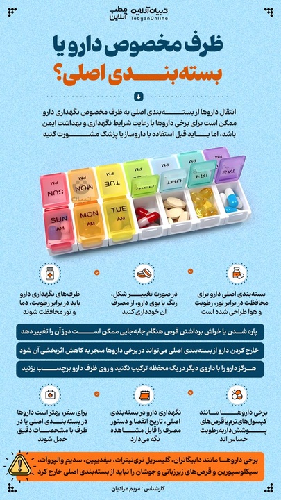 ظرف مخصوص دارو یا بسته‌بندی اصلی؟ نکاتی که باید بدانید
