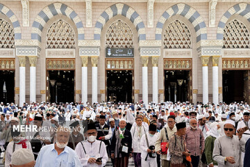 حال و هوای مسجد النبی صلی‌الله‌علیه‌وآله در ایام حج