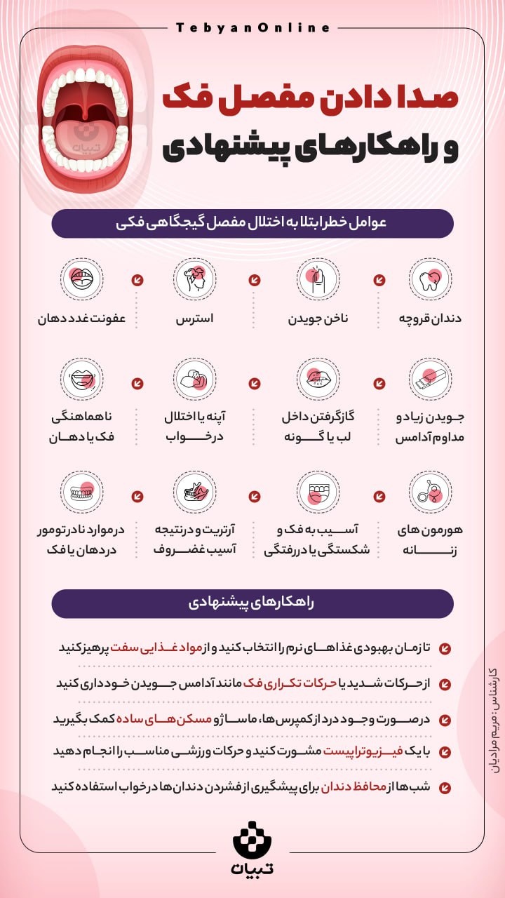 صدا دادن فک و راهکارهای پیشنهادی