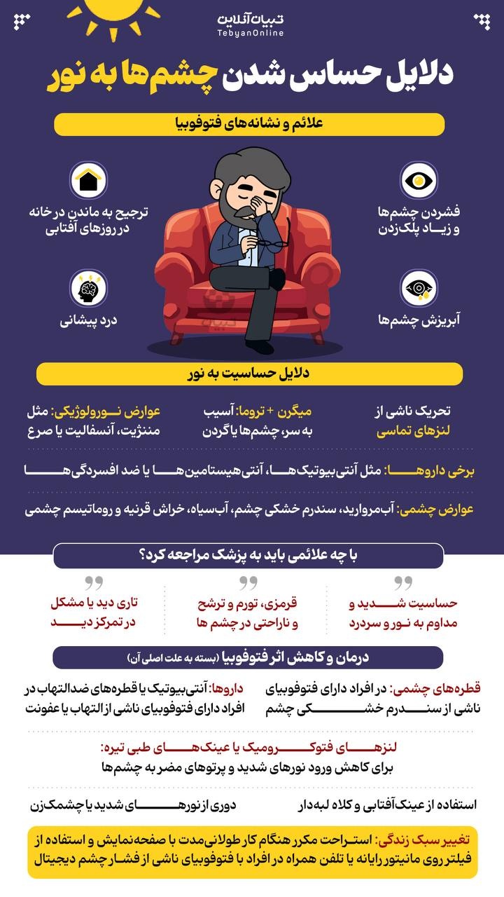 دلایل حساس شدن چشم‌ها به نور