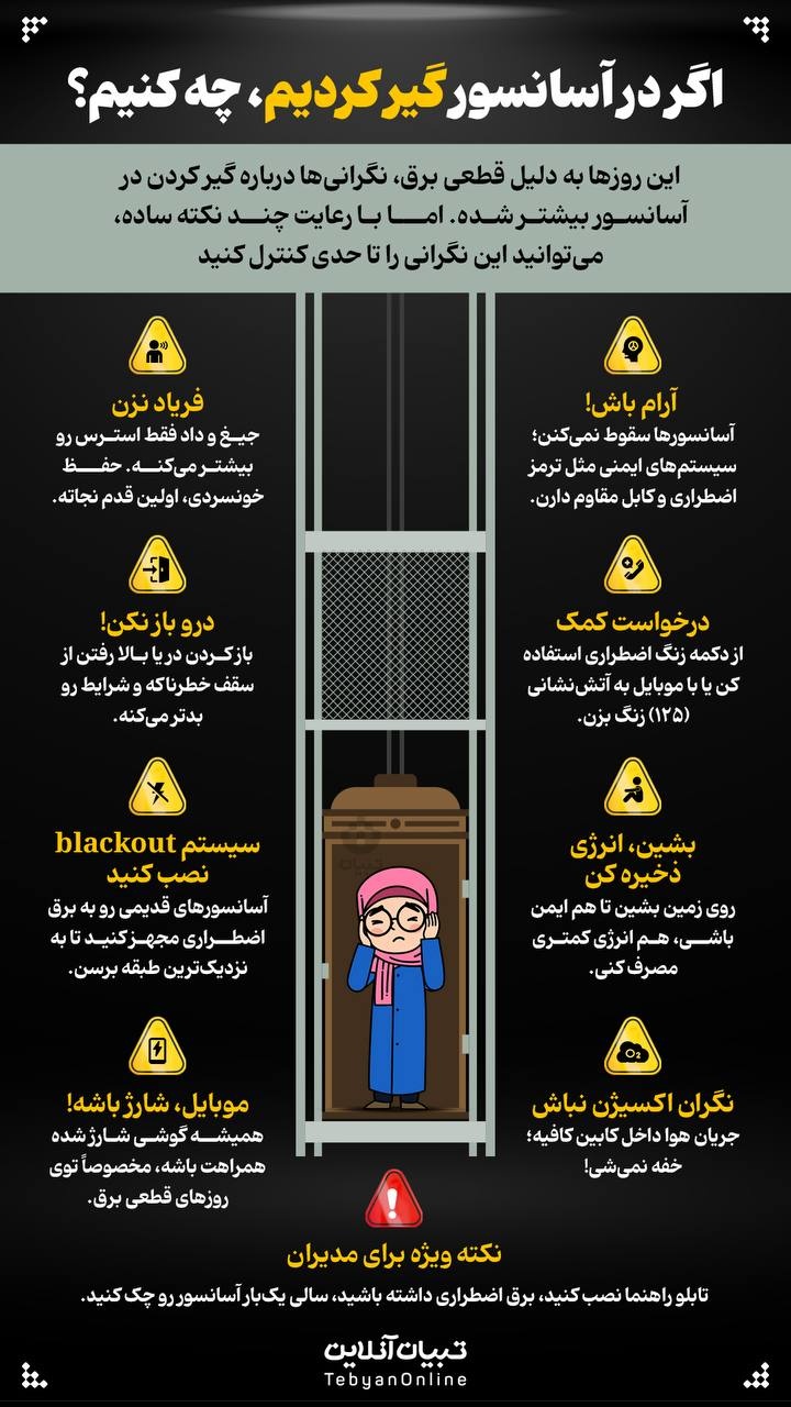 اگر در آسانسور گیر کردیم چه کنیم؟ اگر در آسانسور گیر کردیم چه کنیم؟