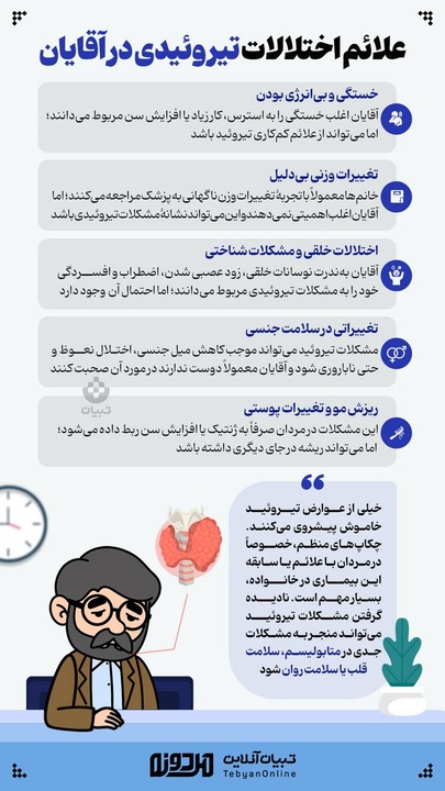 علائم اختلالات تیروئیدی در آقایان