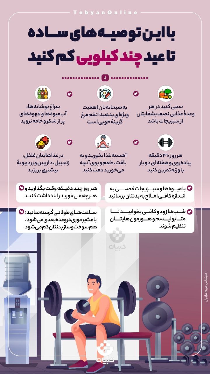 توصیه‌هایی ساده برای کم کردن وزن تا عید!