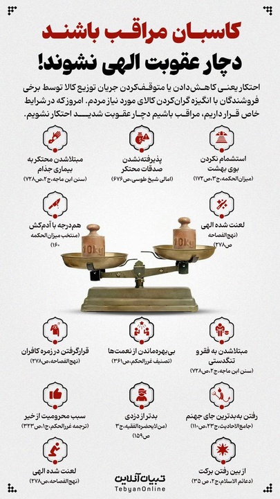 کاسبان مراقب باشند دچار عقوبت الهی نشوند!