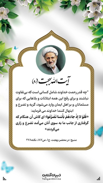 توصیه‌های آیت الله العظمی بهجت (ره). در شرایط سخت