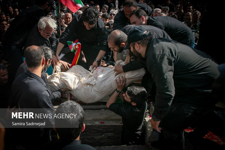 تدفین پیکر شهدای جنگ تحمیلی رژیم صهیونیستی در امامزاده صالح علیه السلام