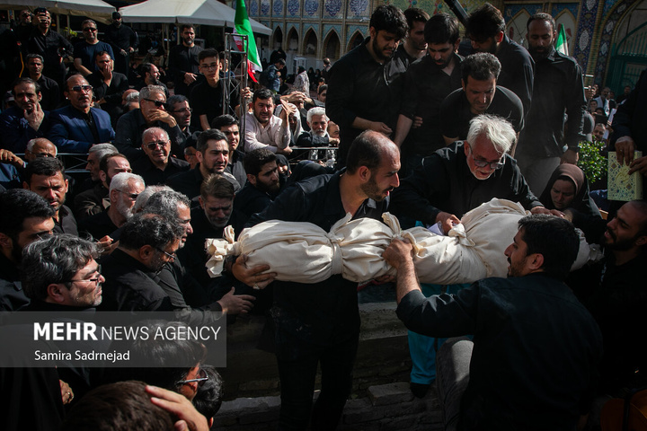 تدفین پیکر شهدای جنگ تحمیلی رژیم صهیونیستی در امامزاده صالح علیه السلام