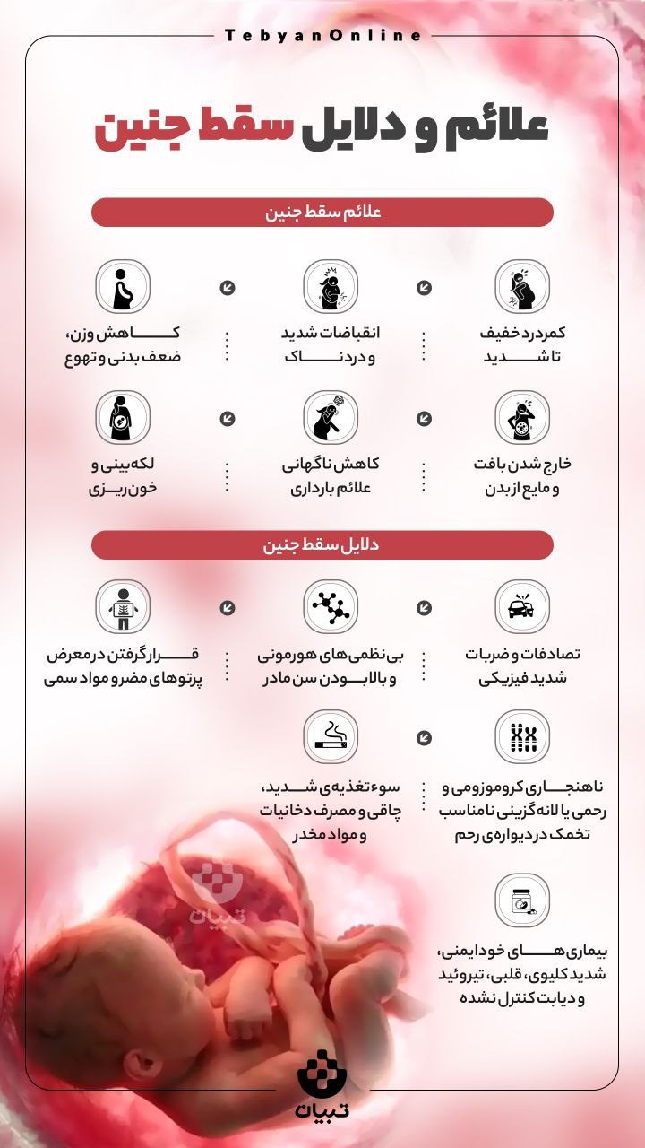 علائم و دلایل سقط جنین