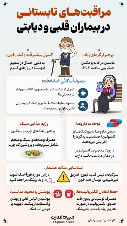 مراقبت‌های تابستانی در بیماران قلبی و دیابتی