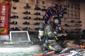 آتش سوزی انبار کفش