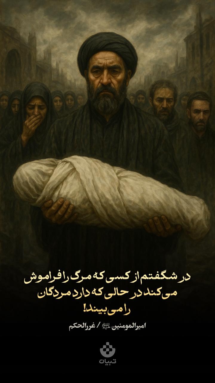 در شگفتم از کسی که مرگ را فراموش می‌کند در حالی که دارد مردگان را می‌بیند!