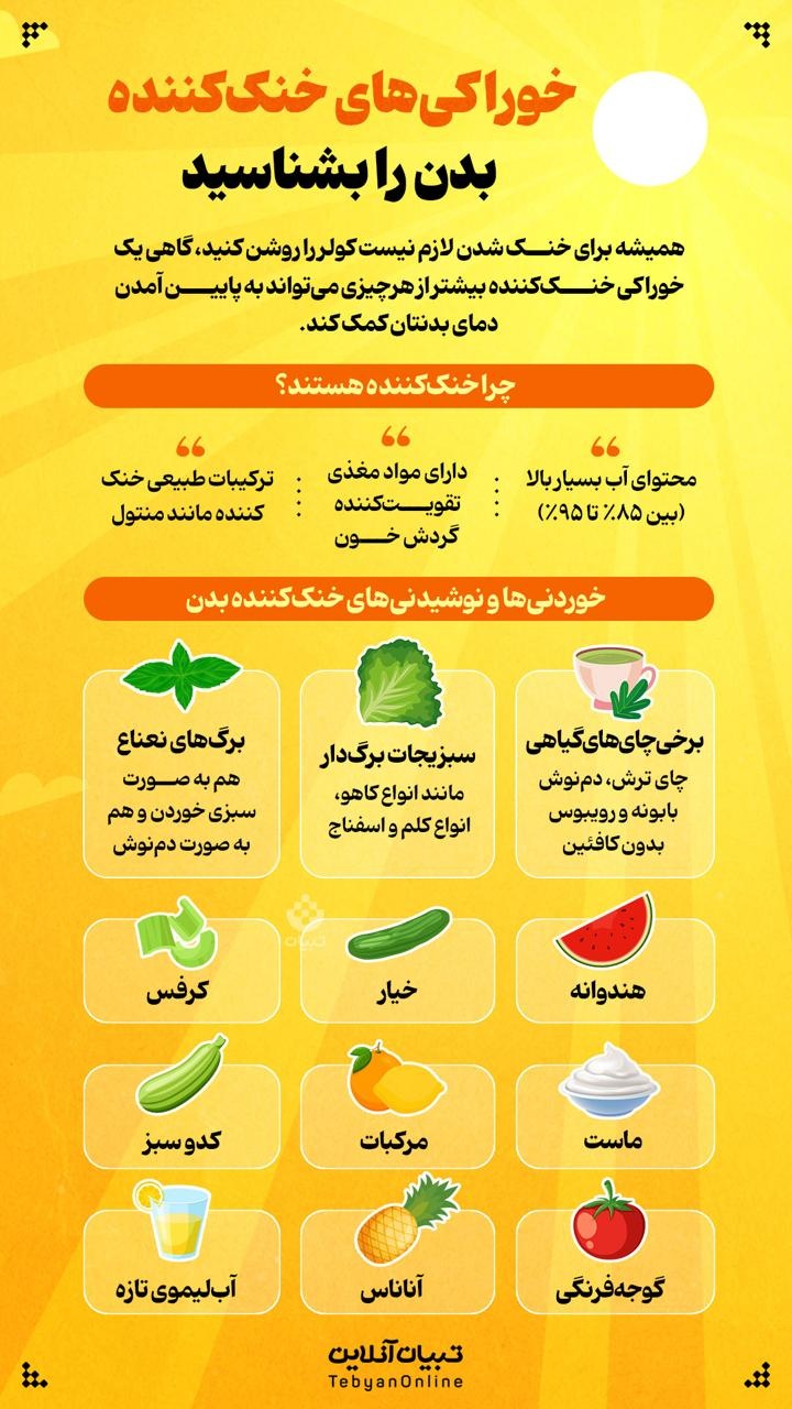 خوراکی های خنک کننده بدن را بشناسید