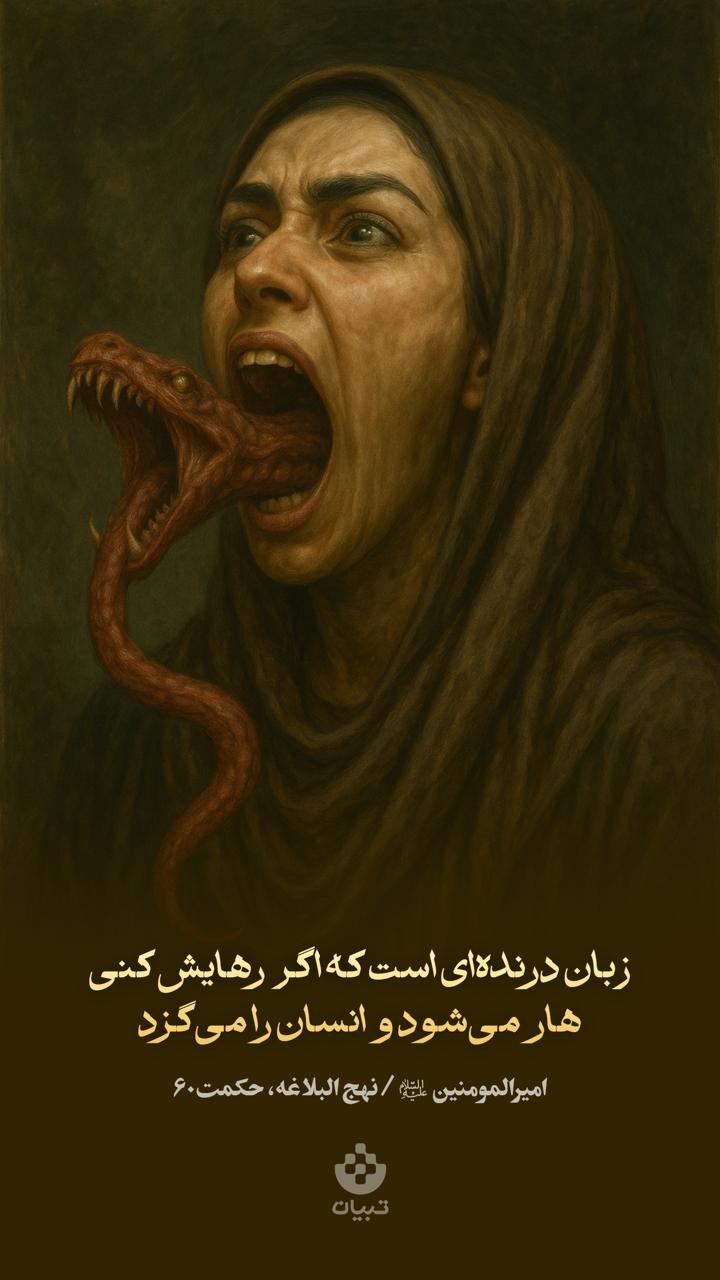 زبان درنده‌ای است که اگر رهایش کنی هار می‌شود و انسان را می‌گزد