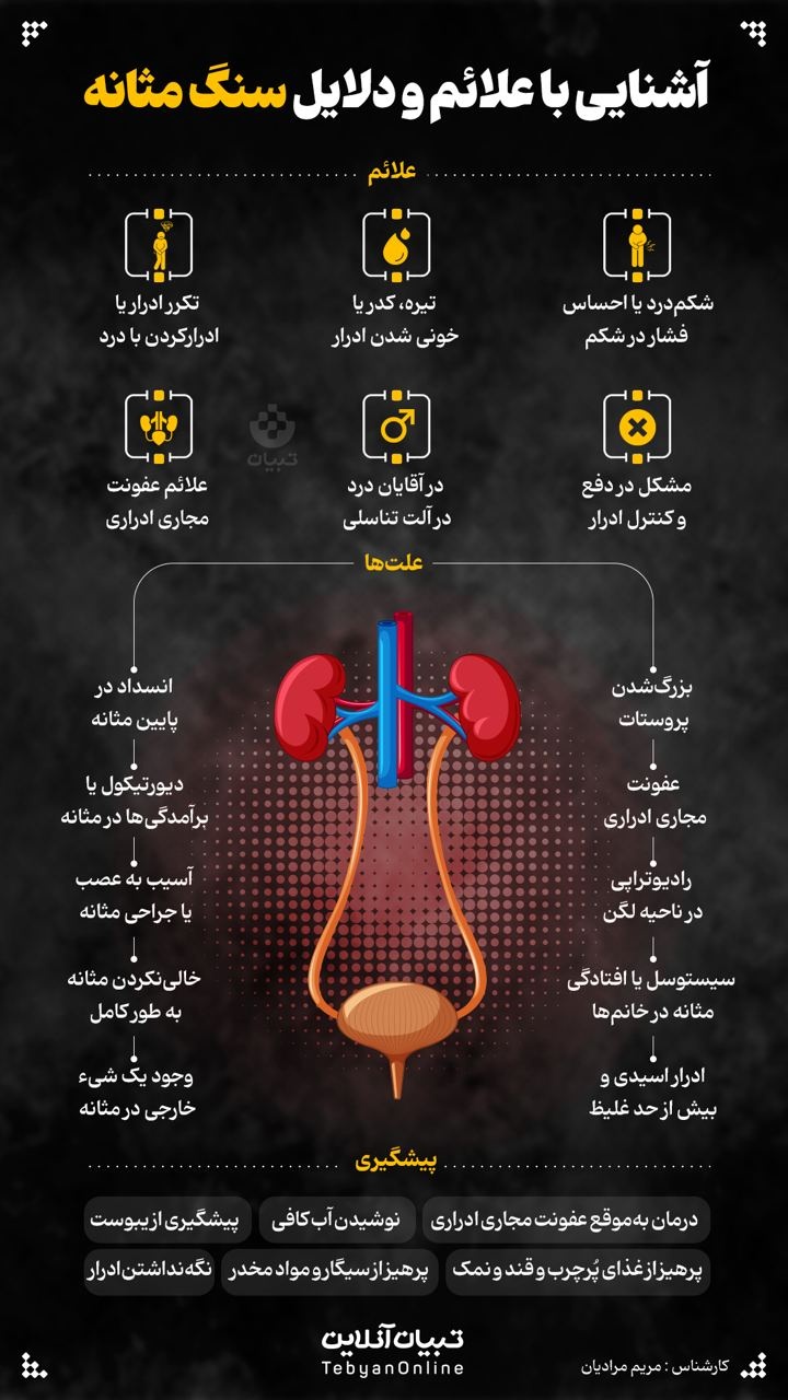 آشنایی یا علائم و دلایل سنگ مثانه