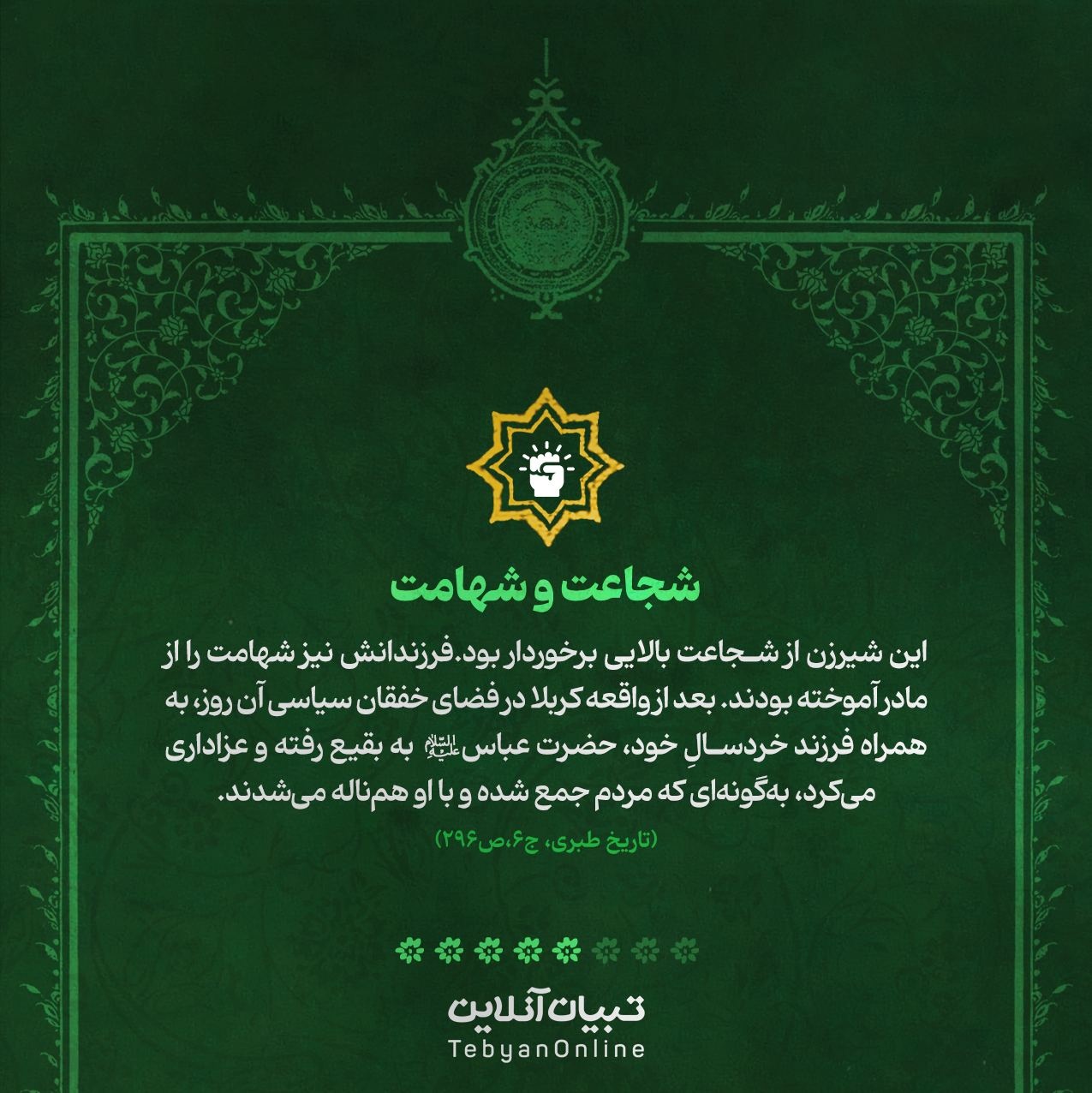 بانویی بر گِرد شمع فروزان ولایت