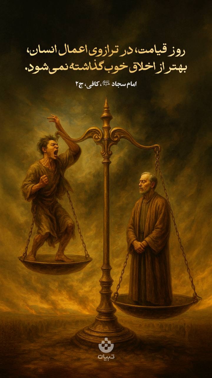 روز قیامت، در ترازوی اعمال انسان، بهتر از اخلاق خوب گذاشته نمی‌شود
