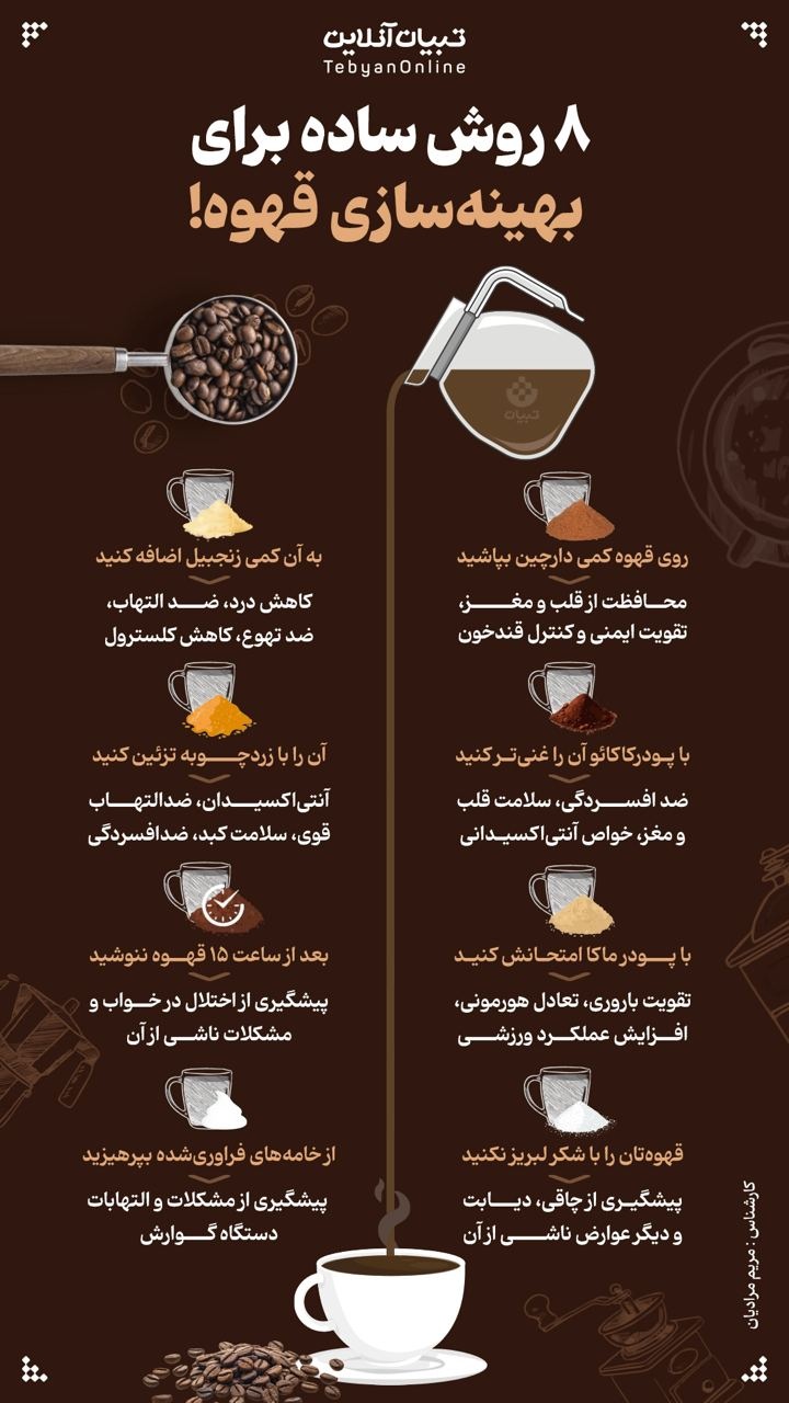 ۸ روش ساده برای بهینه‌سازی قهوه!