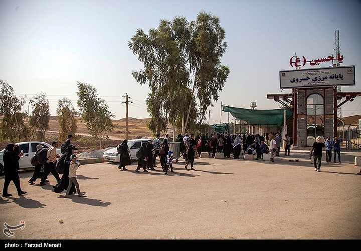 زائران اربعین حسینی در مرز خسروی