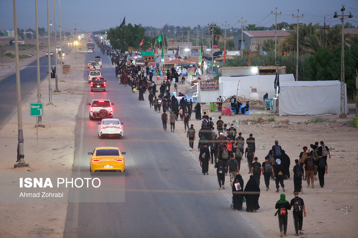 آغاز پیاده روی سحرگاهی زائران اربعین حسینی - شافعیه عراق