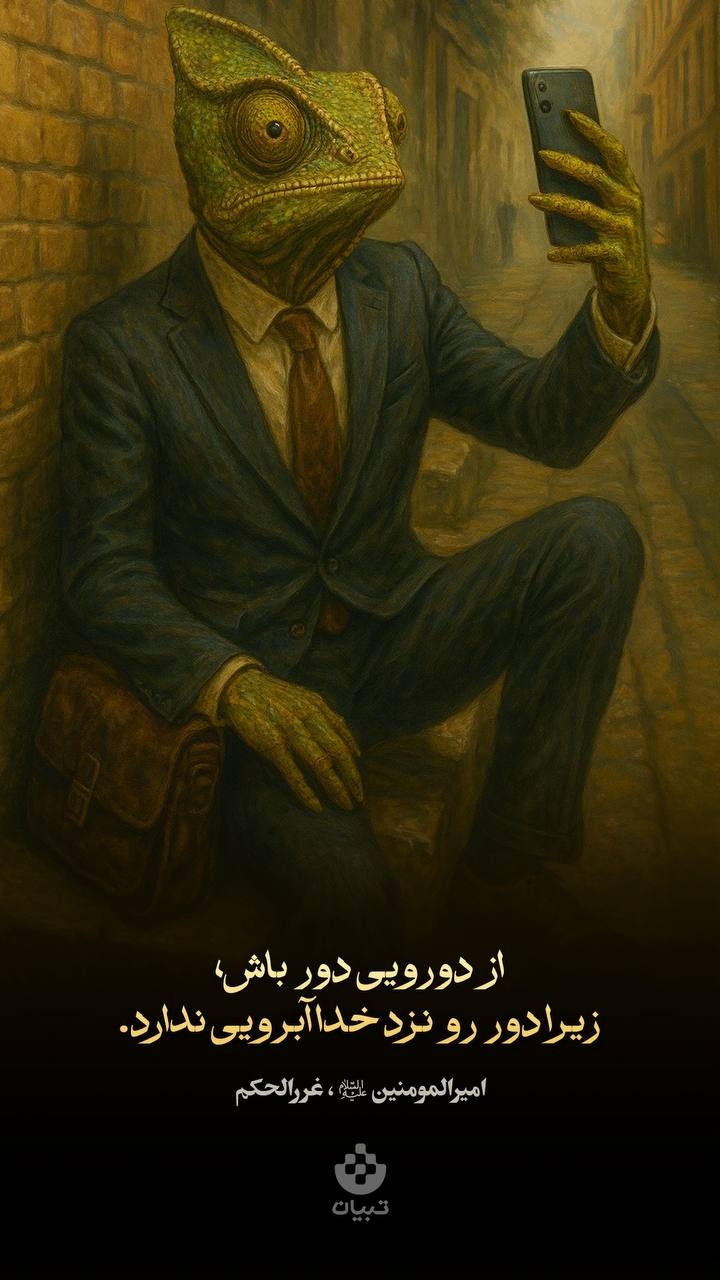 از دورویی دور باش، زیرا دور رو نزد خدا آبرویی ندارد