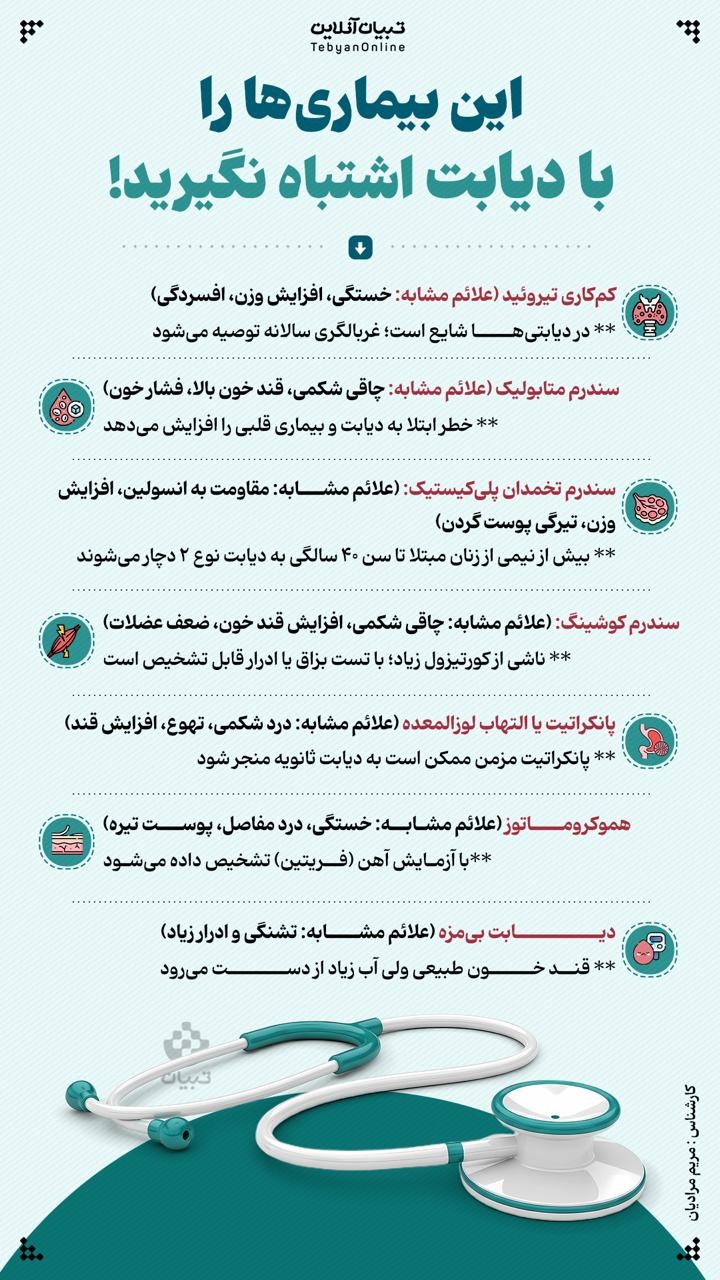 ۷ بیماری که ممکن است با دیابت اشتباه گرفته شوند