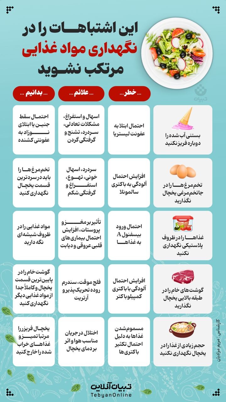این اشتباهات را در نگهداری مواد غذایی مرتکب نشوید