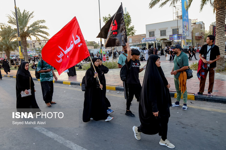 ابتدای مسیر پیاده روی اربعین از شهر نجف