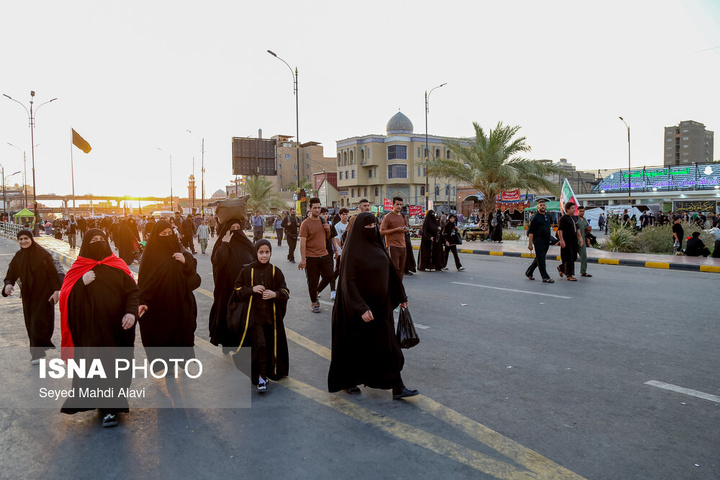 ابتدای مسیر پیاده روی اربعین از شهر نجف