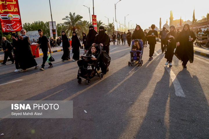 ابتدای مسیر پیاده روی اربعین از شهر نجف