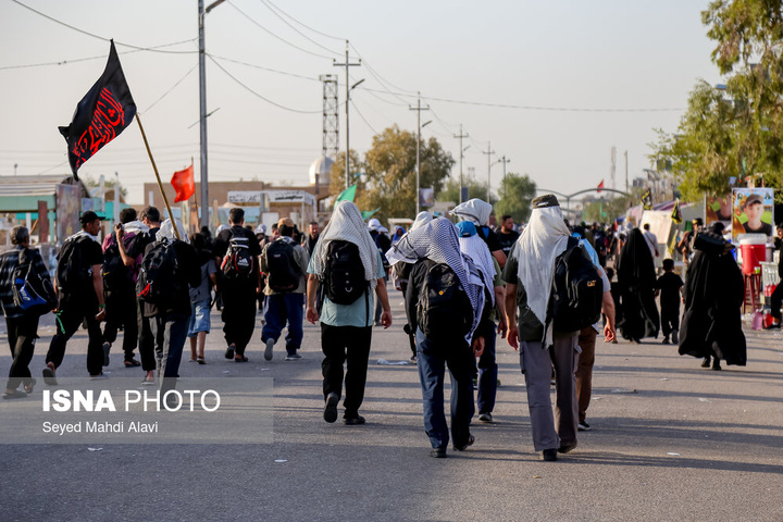 ابتدای مسیر پیاده روی اربعین از شهر نجف