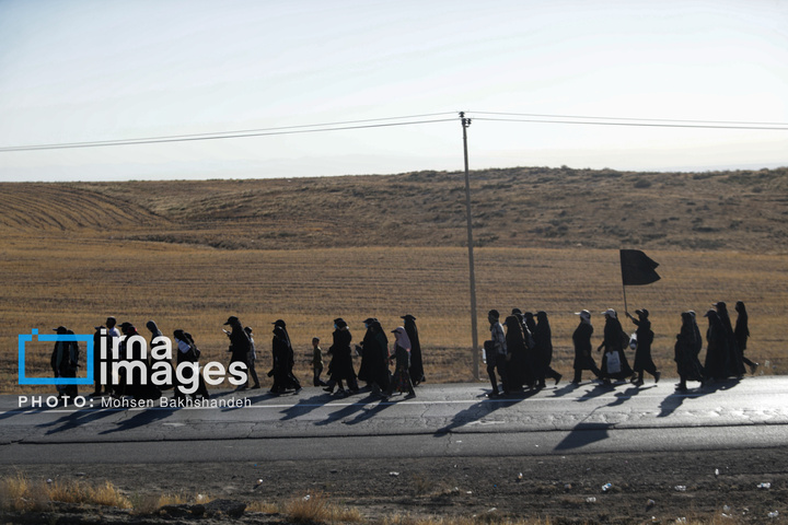 زائران پیاده در راه مشهد الرضا علیه السلام