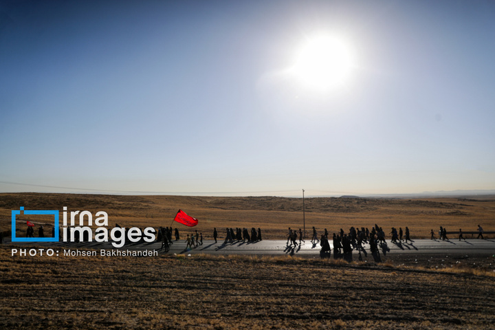 زائران پیاده در راه مشهد الرضا علیه السلام