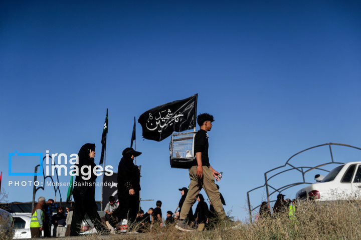 زائران پیاده در راه مشهد الرضا علیه السلام