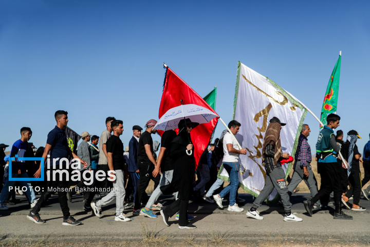 زائران پیاده در راه مشهد الرضا علیه السلام