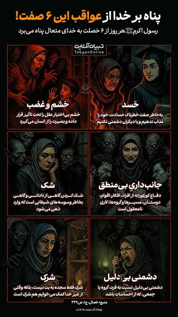 پناه بر خدا از عواقب این ۶ صفت!